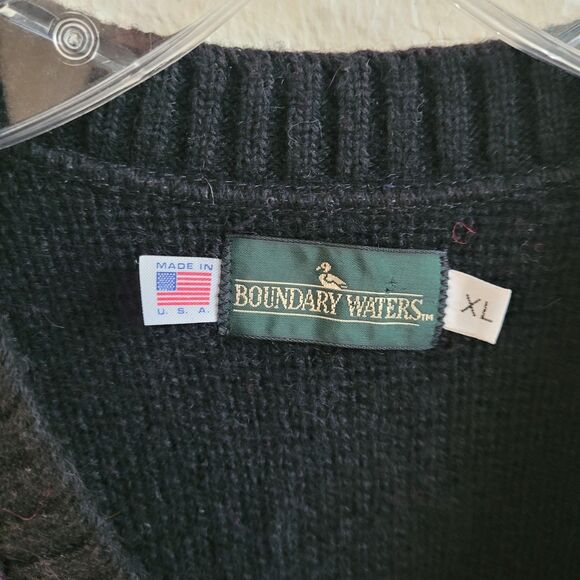 Vintage Wool Blend Sweater Vest XL Mens Plaid USA Red Black Boundary Waters - Picture 4 of 13